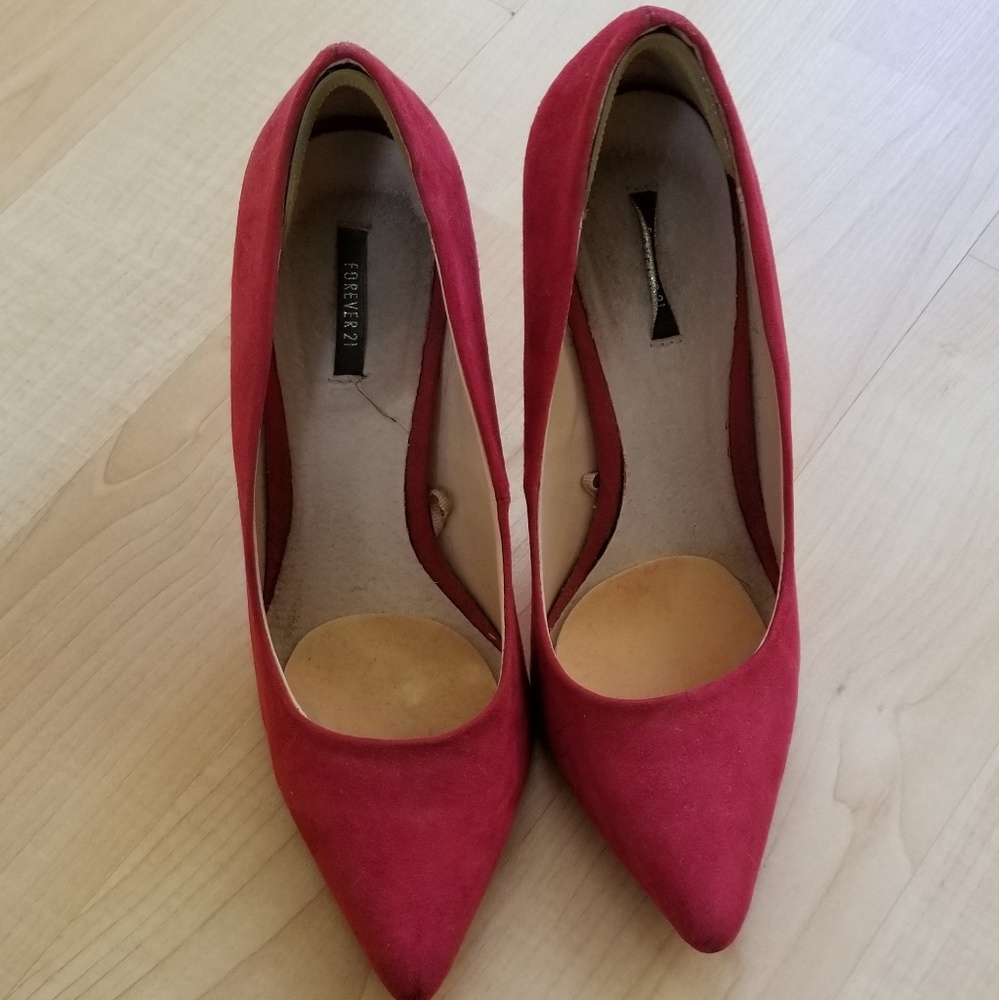Red Suede stilettos